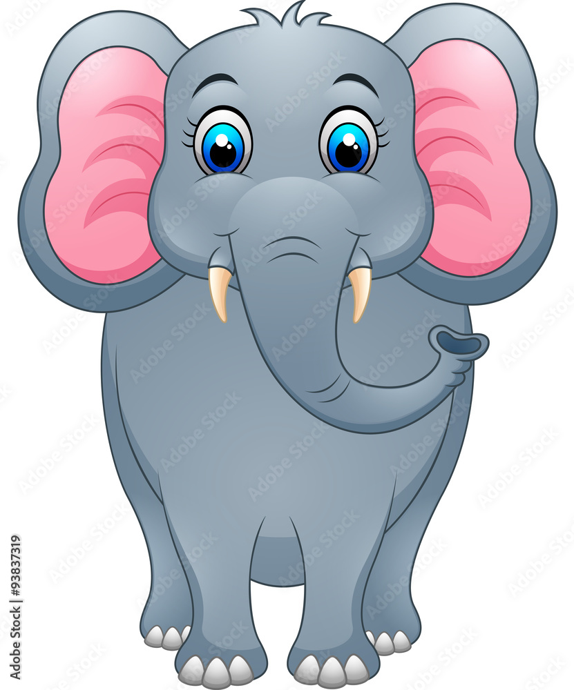 Fototapeta premium Cute elephant cartoon