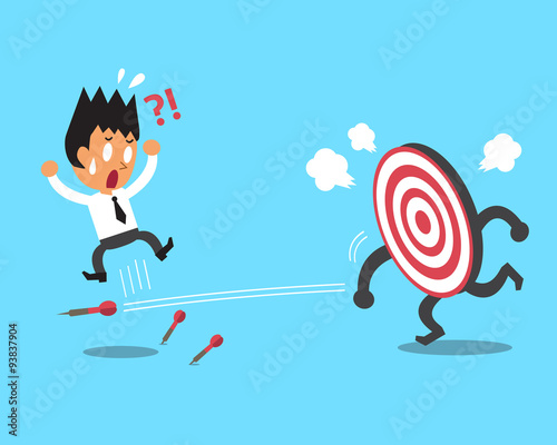 Cartoon businessman and target