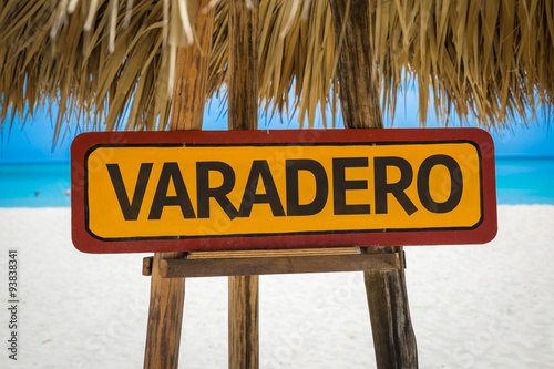 Photography Varadero sign with beach background