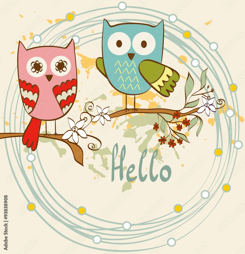 Obraz premium cartoon owls