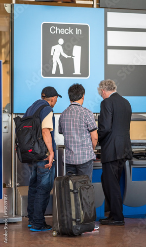 Group of people are checking in for the flight airport