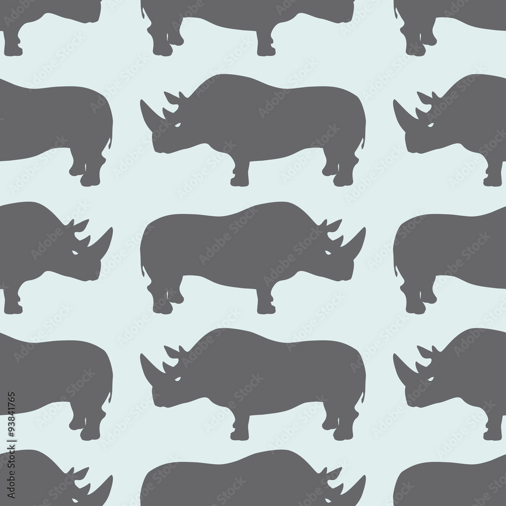 Fototapeta premium Rhinoceros Seamless Pattern.