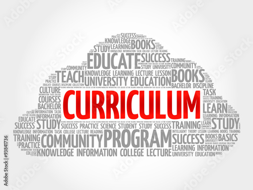 CURRICULUM word cloud, education business concept