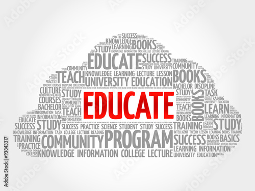 EDUCATE. Word education collage