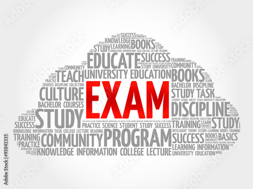 EXAM. Word education collage