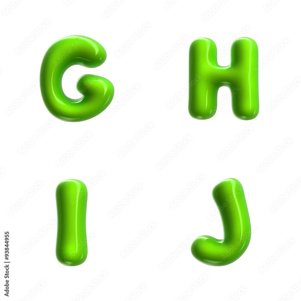 Green Balloon jely alphabet Green Balloon jely alphabet