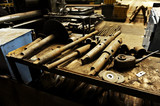 Rusty industrial tools