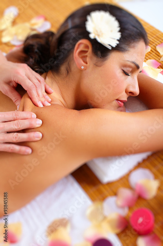 Beautiful woman having massage.