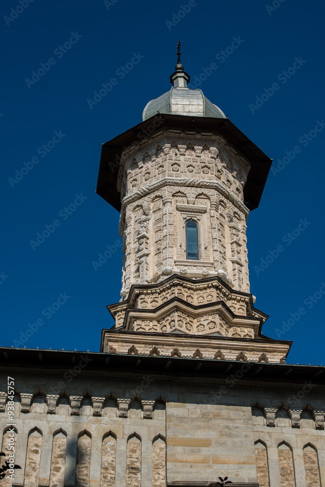 Closup on Dragomirna monastery's tower