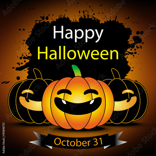 happy halloween pumpkin october greeting card