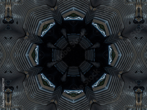 Pattern of kaleidoscope abstract grey pattern