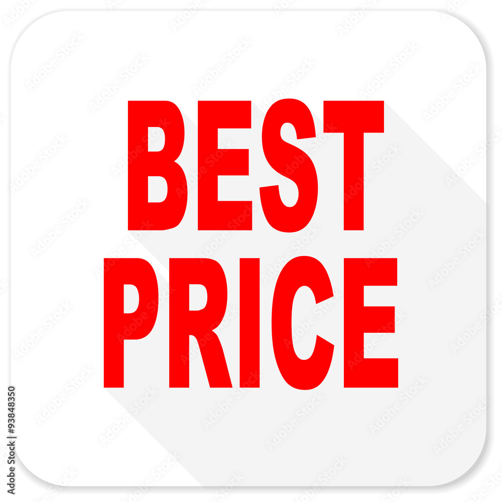 best price red flat icon with long shadow on white background best price red flat icon with long shadow on white background