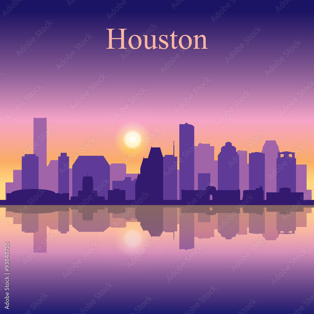 Houston city skyline silhouette background