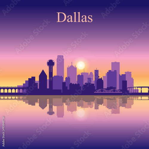 Dallas city skyline silhouette background