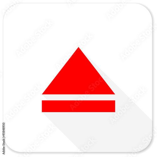 eject red flat icon with long shadow on white background Free Download eject red flat icon with long shadow on white background - GFXLoad