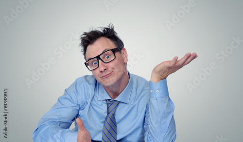 Thinking businessman in glasses