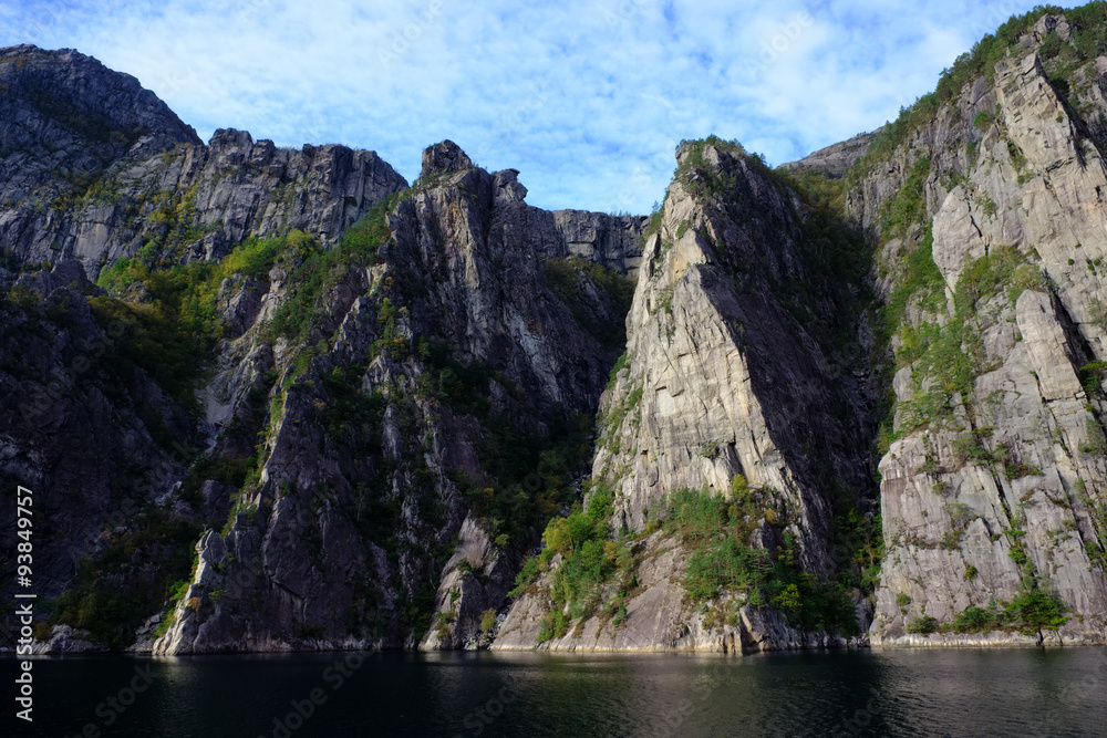 triangular shaped rock in water