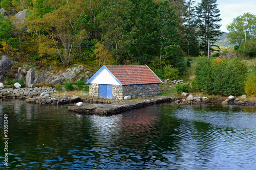 norwegian boat house of granite