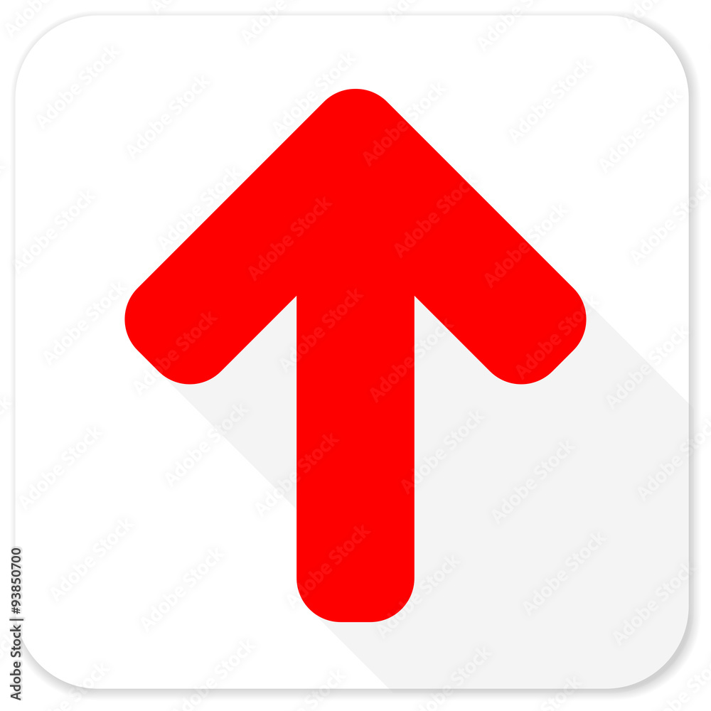 up arrow red flat icon with long shadow on white background Stock  Illustration | Adobe Stock