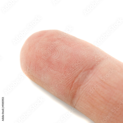 Bild auf Leinwand Fingertip on white