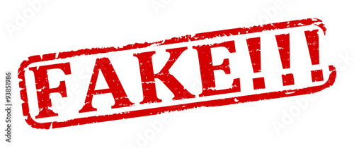 Scratched red oval stamp with the words - fake - vector svg