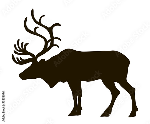 Vector silhouette of a reindeer