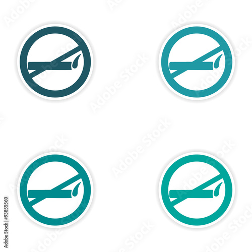 assembly realistic sticker design on paper smoking allowed