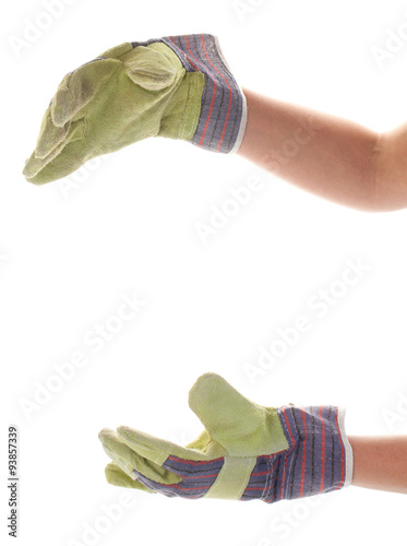 hand in the construction glove