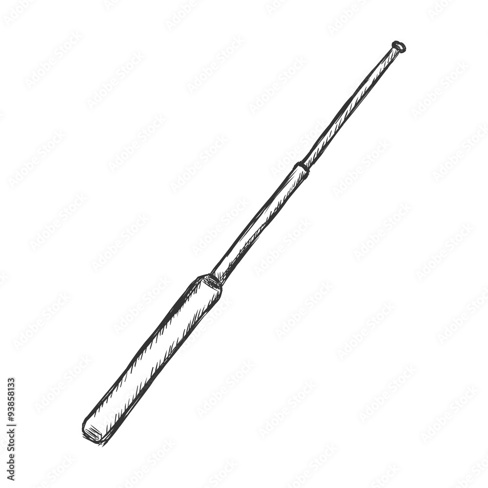 Vector Sketch Telescopic Baton Vector Sketch Telescopic Baton