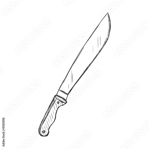 Vector Sketch Machete Knife photo