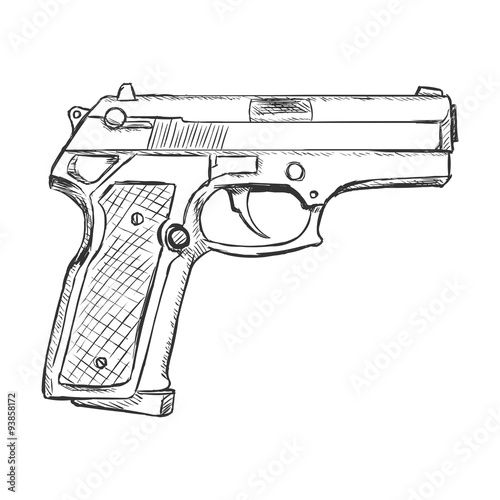 Vector Sketch Beretta Pistol