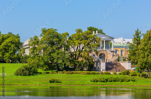 View of Catherine Park in Pushkin in summer day
