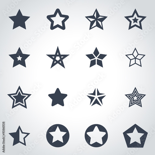 Vector black stars icon set