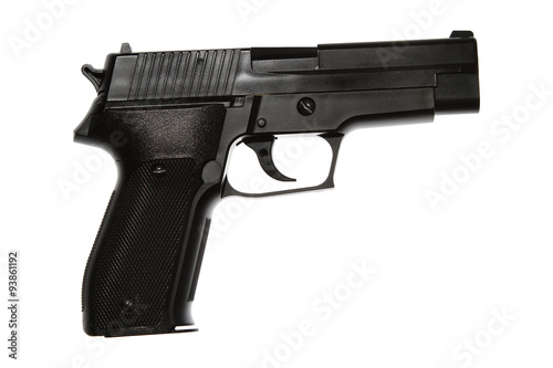 Hand gun isolated on white photo