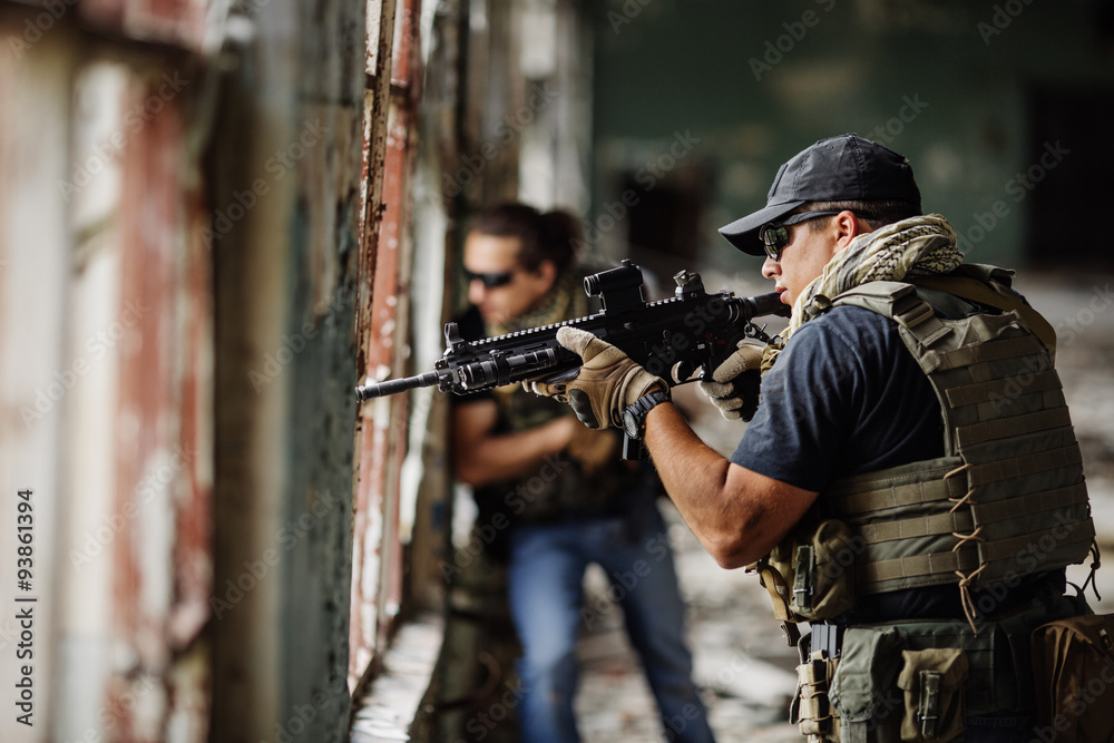Fototapeta premium Private Military Contractor during the special operation
