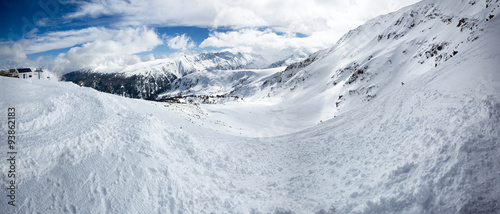 Panorama of snowy mountains #93862183