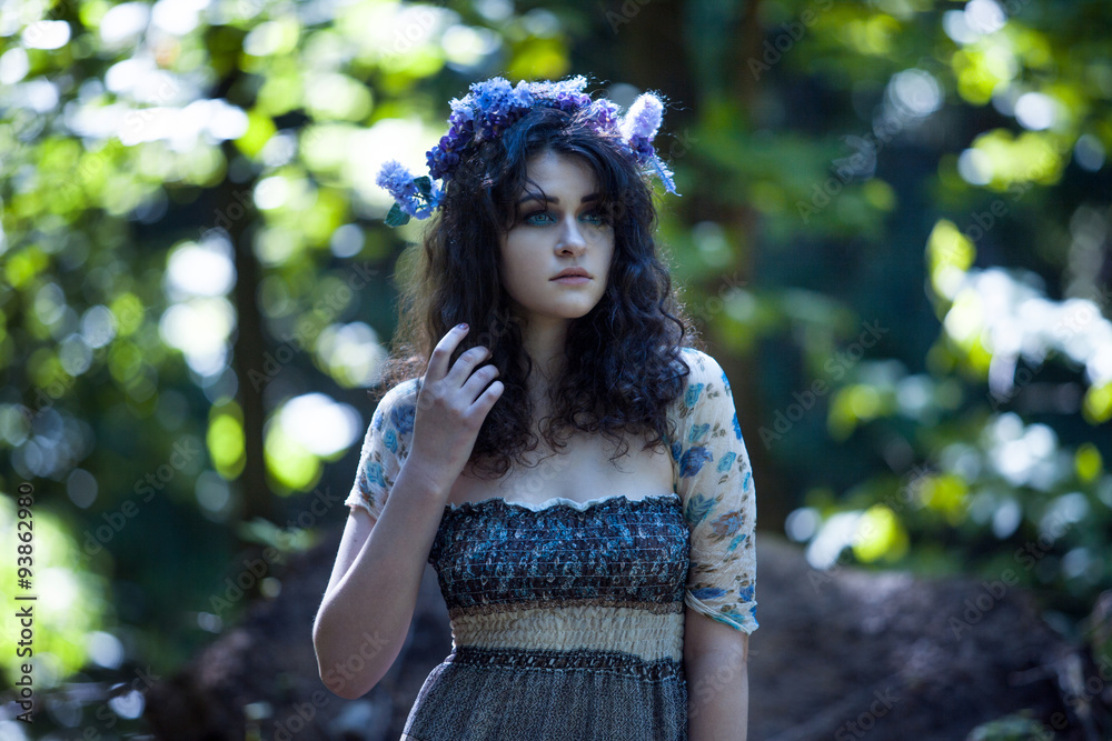 young beautiful girl, like a forest fairy. Natural beauty, natural style young beautiful girl, like a forest fairy. Natural beauty, natural style