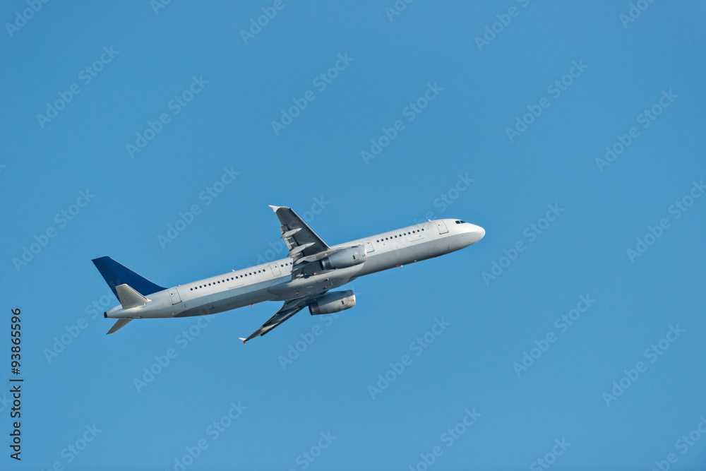 Obraz premium Clear airplane in the sky - Passenger Airliner / aircraft