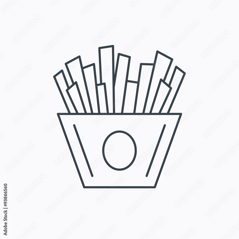 Chips icon. Fries fast food sign.