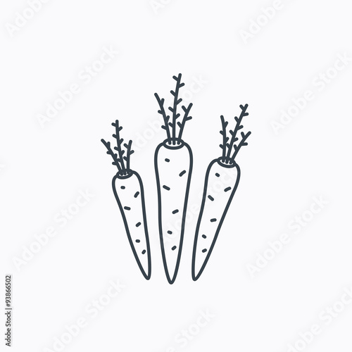 Carrots icon. Vegetarian food sign.