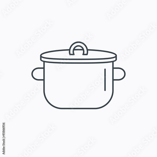 Pan icon. Cooking pot sign.