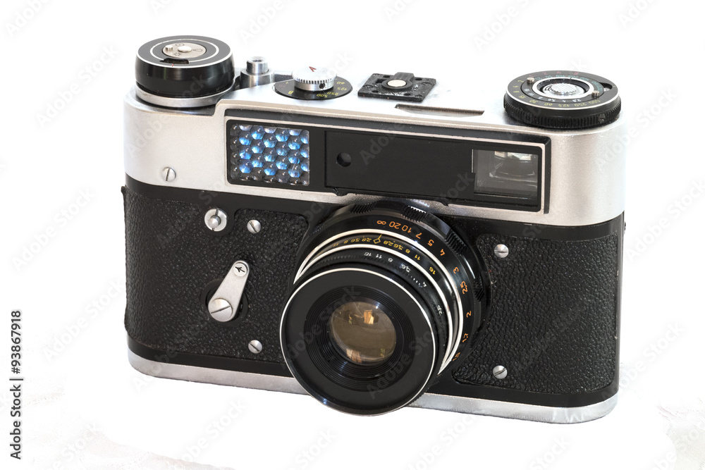 Old rangefinder film camera are available with 1977 year.