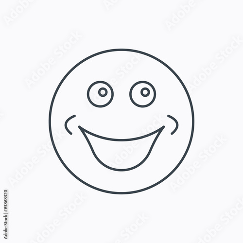 Smile icon. Positive happy face sign.