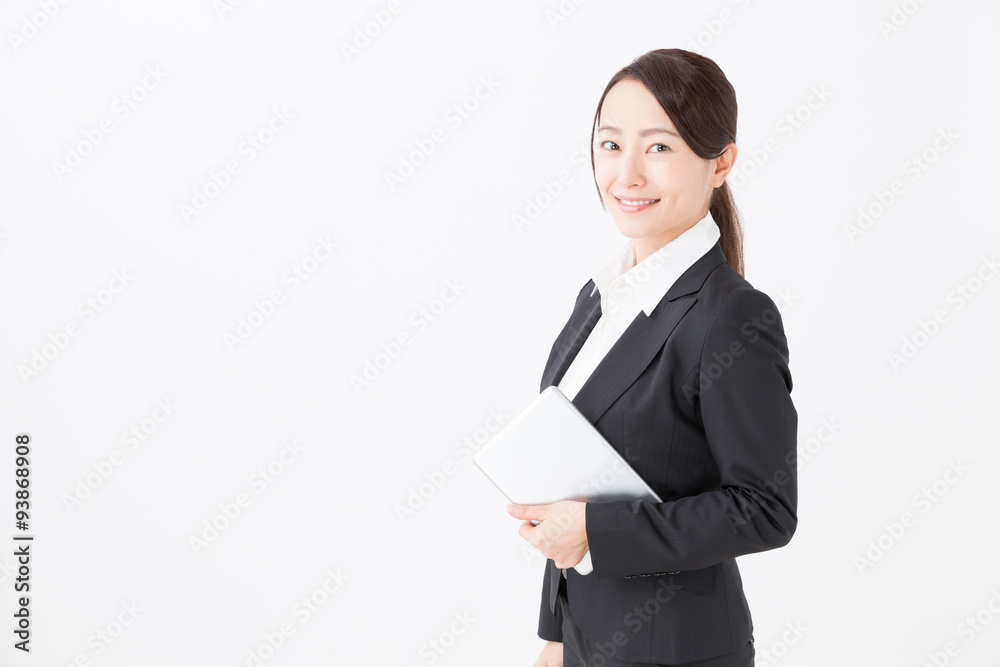 portrait of asian businesswoman on white background portrait of asian businesswoman on white background