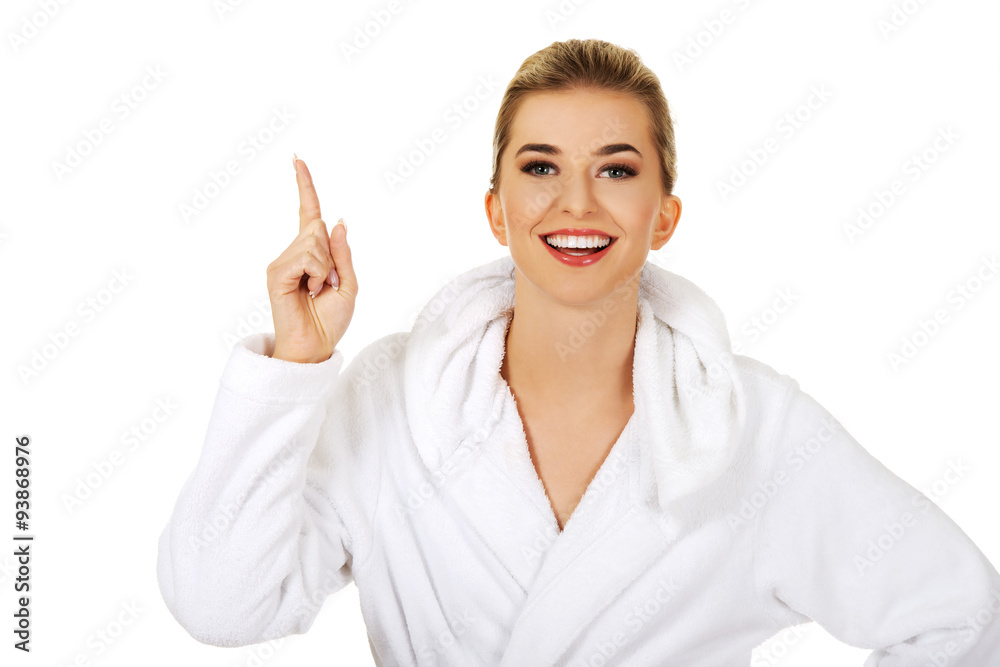Young beautiful woman after bath shows somenthing Young beautiful woman after bath shows somenthing