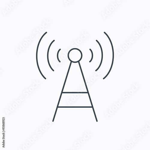 Telecommunication tower icon. Signal sign.