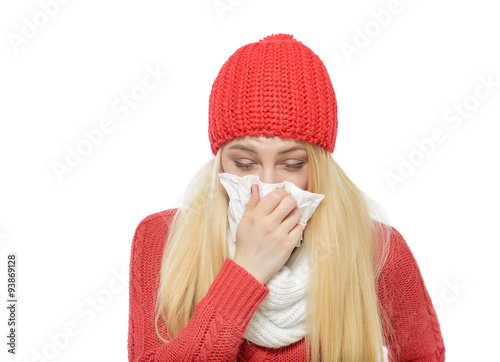 Runny nose of the girl.