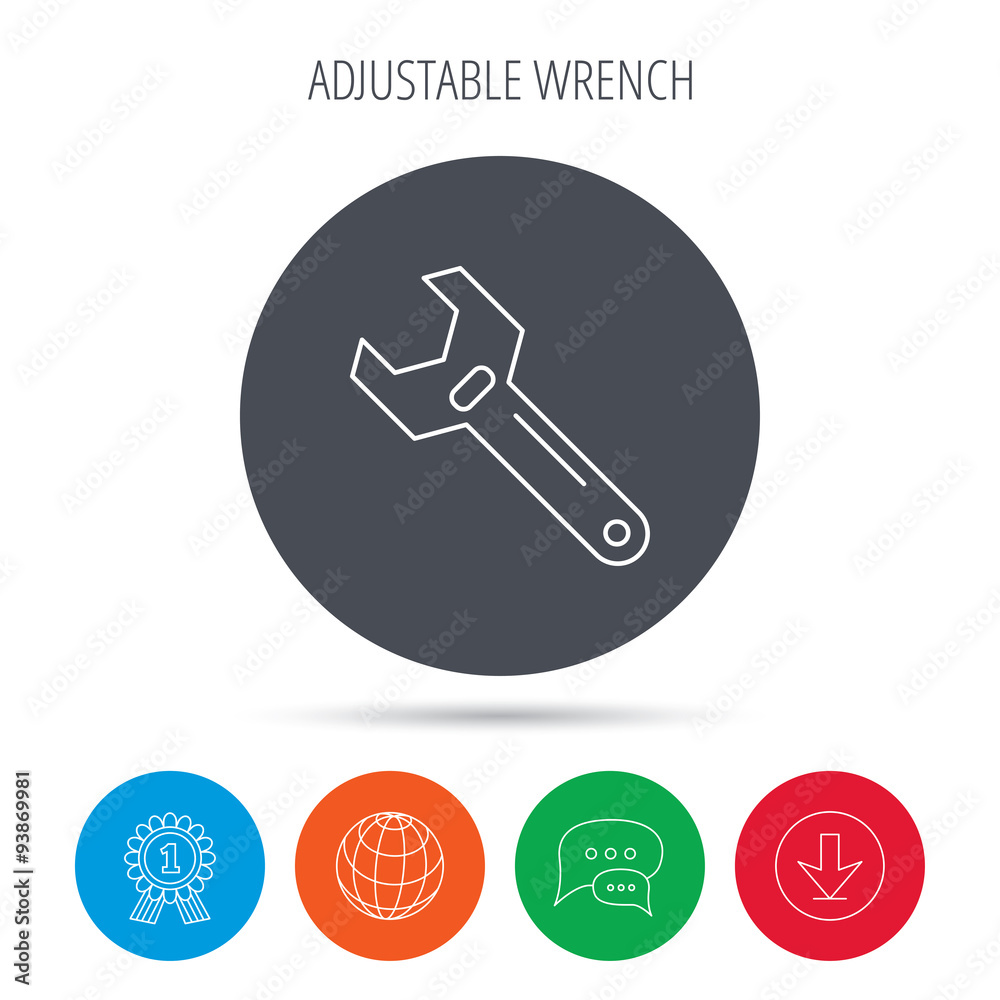 Wrench key icon. Repair tool sign. Wrench key icon. Repair tool sign.