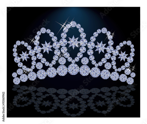 Diamond princess diadem, vector illustration