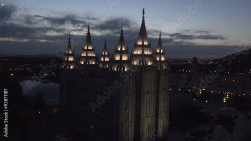 Salt Lake City night Mormon LDS Temple 4K 025 photo